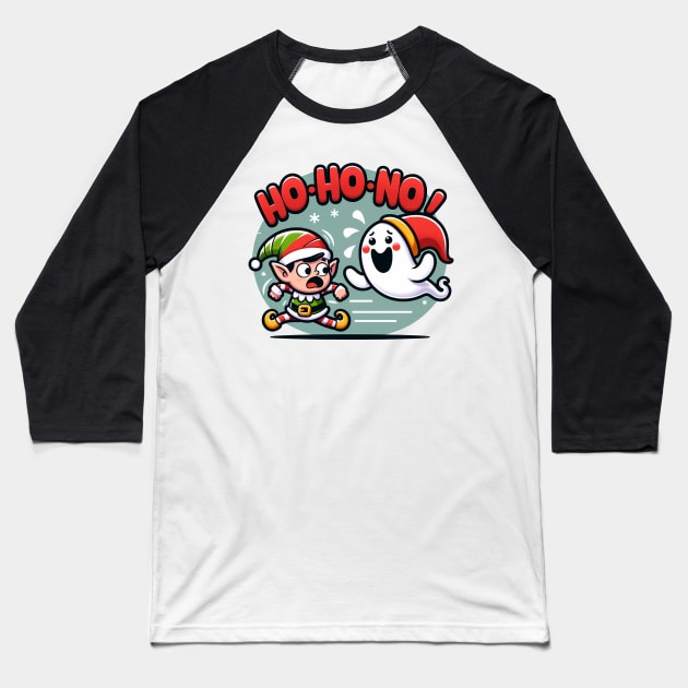 Ho ho ho christmas spirit ghost Baseball T-Shirt by MZeeDesigns